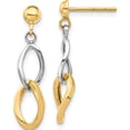 thumbnail image 1 of 14K Two-Tone Dangle Post Earrings (27.22 X 7) Made In Turkey ye1850, 1 of 5