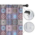 thumbnail image 4 of Blackout Kids Curtains,Purple Ethnic Geometric Patchwork Pattern Childrens Insulated Curtains Set Of 2,Bedroom Essentials,Toddler Room Decor 52x63in(132x160cm), 4 of 5