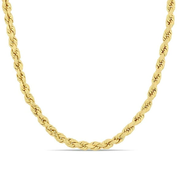 AMOUR 18 Inch Rope Chain Necklace In 10K Yellow Gold (4 Mm)