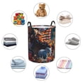 thumbnail image 4 of Balery Whimsical Animal Spiral Cesta de ropa redonda con asas, impermeable, independiente, para ropa, juguetes, dormitorio y familia-Small, 4 of 6