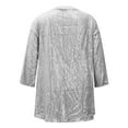 thumbnail image 5 of RYRJJ Sequin Cardigans for Women 3/4 Sleeve Open Front Outerwear Coat Casual Loose Sparkly Glitter Club Party Jackets(White,3XL), 5 of 6