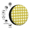 thumbnail image 4 of KLL Yellow Checkboard Pattern 14-17 inch Spare Tire Cover Universal Wheel Protector for Truck SUV Trailer Camping Rv Tire Covers-15 inch, 4 of 6