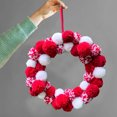 thumbnail image 3 of Couronne de Noël pour Porte d'Entrée Couronne Rouge Mignonne Couronne Rouge Décorations de Noël Intérieur Extérieur Couronne Sans Fil Porte Baie Couronne de Noël Couronne Vivante Sacs de Rangement Solaire pour Extérieur Noël, 3 of 3