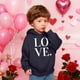 thumbnail image 4 of Sudadera con capucha y estampado de corazón de San Valentín, sudadera de manga larga para niños y niñas, chaqueta para niñas de talla mediana y grande., 4 of 7