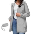 thumbnail image 1 of SHTXOZHI Imperméables pour Femmes Randonnée Voyage Coupe-Vent Vestes Pliables Extérieur Manteaux à Capuche, 1 of 7