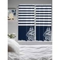 thumbnail image 3 of Navy Blue Living Room Curtains 2 Panel, Nautical Coastal Sea Abstract Art Cafe Window Treatment, Extra Long Farmhouse Bedroom Bathroom Kitchen Curtains Drapes 104"x72", 3 of 6