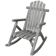 thumbnail image 5 of Tcbosik Wooden Rocking Chair, Outdoor Rocker with High Back, Accent Lounge Chair for Patio, Garden, Porch, Backyard, Light Gray, 5 of 11