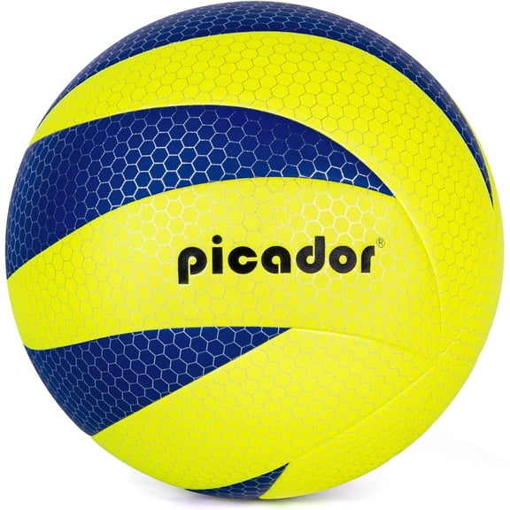 MERKAPA Soft PU Volleyball Size 5 for Youth Beginner, Indoor Outdoor Beach Volley Ball Play(Bright Yellow & Blue)