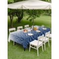 thumbnail image 4 of Outdoor Tablecloth with Umbrella Hole for Patio/Picnic/Party/Camping, Modern Navy Blue Waterproof Table Cloth Rectangle Table Cover Washable, Abstract Ombre Geometric Morocco (60"x 120"), 4 of 8