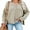 A Khaki, variant on Aleumdr Women's V Neck Ribbed Sweater Button Knit Henley Tops Casual Long Sleeve Pullover Blouses 12 14