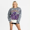 thumbnail image 4 of Women's Gameday Couture  Gray Minnesota Vikings Arch Rivals Faded Wash Sweatshirt, 4 of 7
