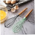 thumbnail image 3 of UPGRATOR 2pcs Whisk Kitchen Tool Manual Hand Mixer for Cooking Stainless Steel and Wood, 3 of 8