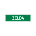 thumbnail image 1 of Zelda Girls Children Name Letter Printed Indoor Outdoor Unique Wall Novelty Plaque Decoration Label Aluminum Metal Sign 4"x13.5", 1 of 1