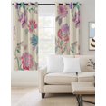 thumbnail image 2 of Retro Floral Kitchen Curtains Farmhouse Botanical Leaves Flowers Cafe Short Curtains for Bathroom Blackout Window Curtain Grommet Small Window Treatment Drapes for Bedroom Living Room 27.5"x39"x2, 2 of 9