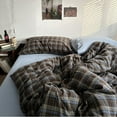 thumbnail image 6 of JOLUSERE Blue Brown Plaid Duvet Cover Full Set, 3-Piece Vintage Grid Checkered Pattern Soft Comforter Cover, 6 of 10