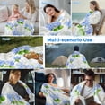 thumbnail image 5 of Summer Hydrangeas Cooling Blanket,Lightweight Breathable Summer Throw Blanket with Double Sided Cold Effect,White Blue Flowers Pastoral Leaves Picnic Blankets Bed Sheet for Hot Sleepers 60"x80", 5 of 8