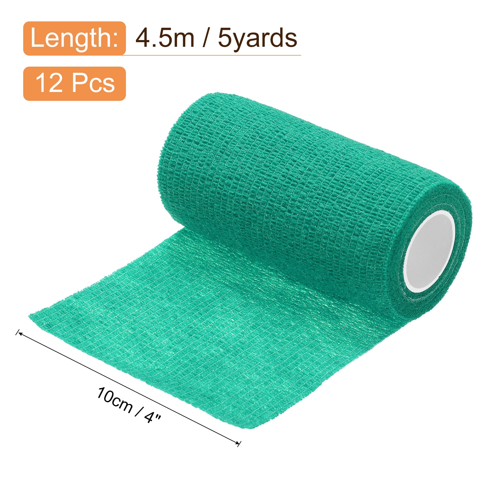 12 Pack Elastic Cohesive Bandage Wrap 4 Inch x 5 Yards Breathable Self Adhesive Athletic Tape Roll Green