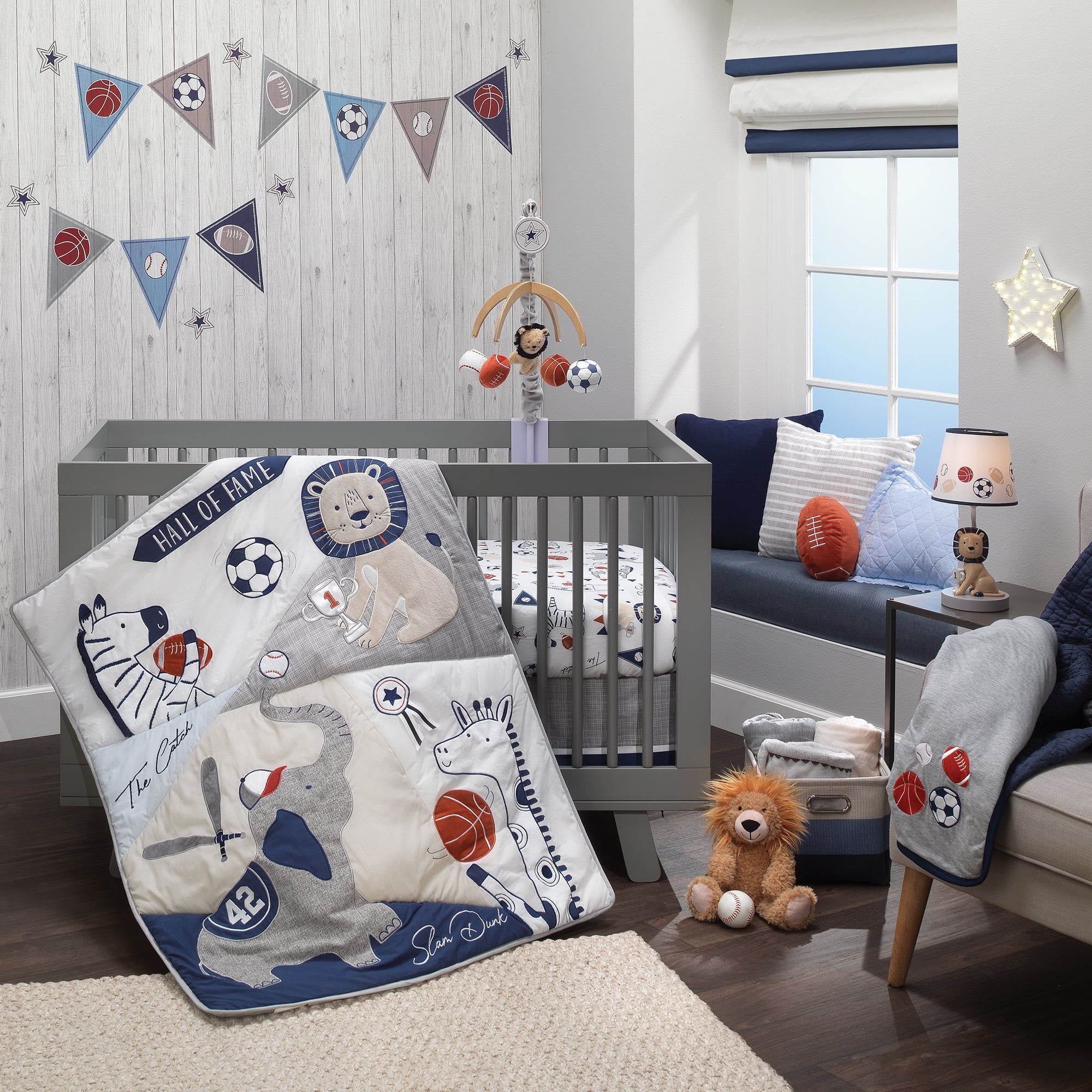 Animal Design Baby Crib Bedding Lamb Elephant Lion Pattern Classic Design Soft 