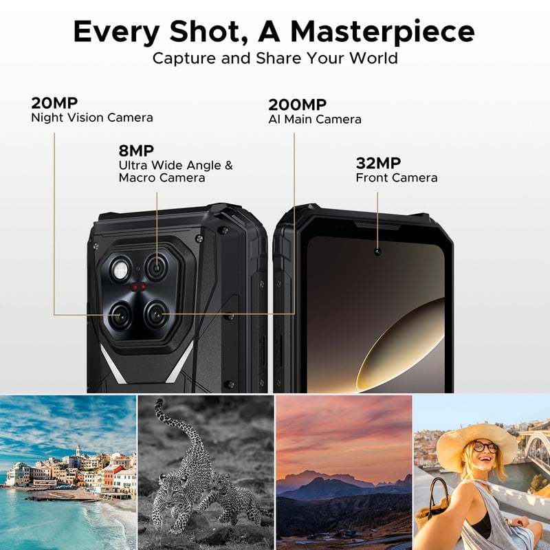 DOOGEE VMAXPLAY-V Rugged Phone | Phone with Projector, 5G Rugged Phone, Dual Camping Lights, 36GB RAM+512GB ROM, 200MP+32MP Camera, 20500mAh Battery/45W