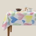 thumbnail image 3 of Wukai Hand Drawn Colored Hearts Waterproof Tablecloth for Kitchen Dining, Fits Square Tables for 2-4 Seats -54"x54", 3 of 7