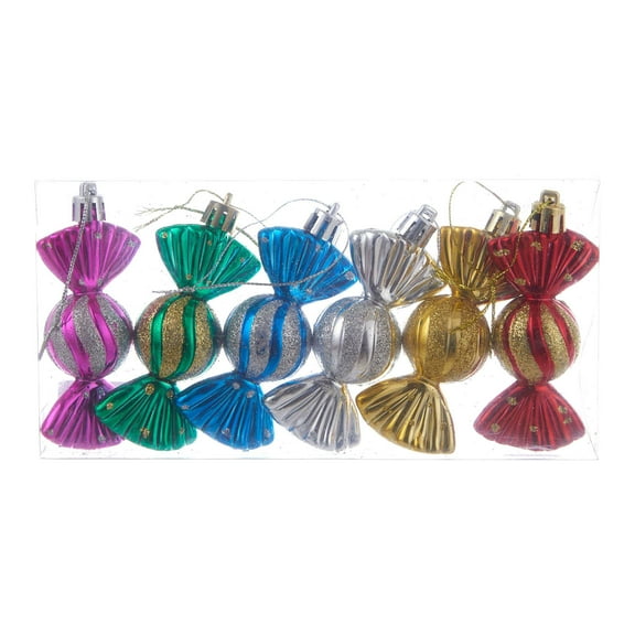 hulanddfd Christmas Candy Ornaments, 3pcs Christmas Candy Hanging Ornament for Home Christmas Tree Party Decor Rose B