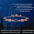 thumbnail image 2 of Gem Stone King 18K Rose Gold Plated Silver Blue Created Sapphire and Pink Moissanite Bracelet for Women | 4.80 Cttw | Gemstone September Birthstone | Oval 7X5MM | Fully Adjustable 9 inch, 2 of 6