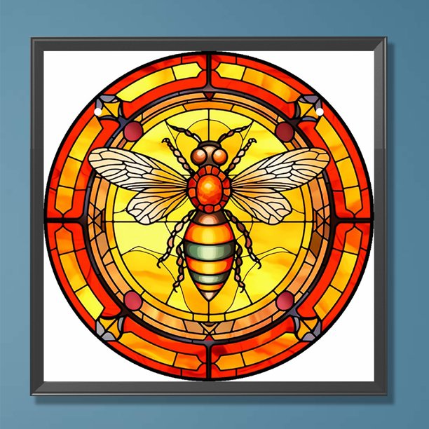 Cuadros Decorativos Pintura de diamante 5D DIY Taladro redondo completo Abeja reina Decoración del hogar Arte Artesanía Wdftyju embutido en tela