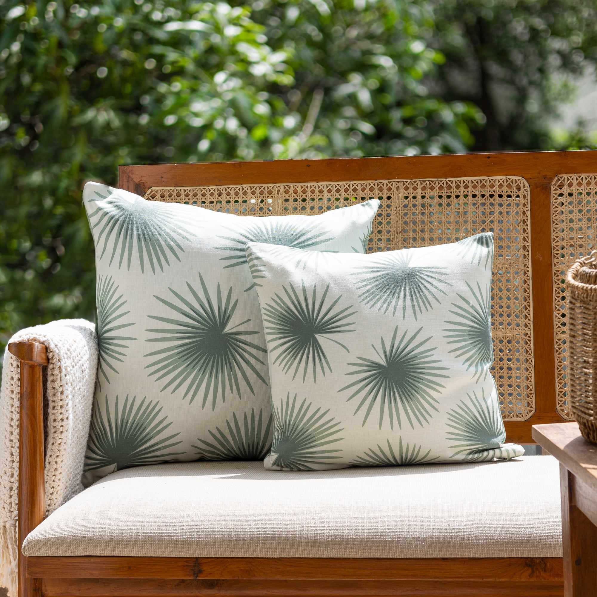 Harlow Hill Olympia 22" x 22" Sage Green/White Floral Polyester Adult Decorative Throw Pillow Cover