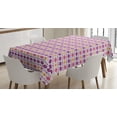 thumbnail image 1 of Ambesonne Guatemalan Tablecloth Rectangular Table Cover, Tribal Ornament Vintage, 60"x84", Purple Yellow White, 1 of 3