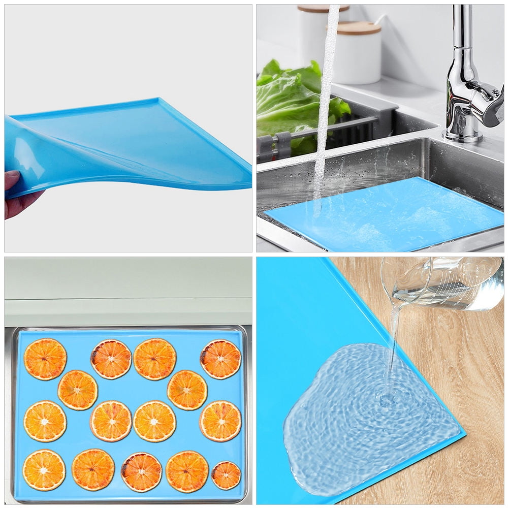 WHAMVOX WORGEOUS 2pcs Silicone Dehydrator Trays with Edge Oven Baking Mat Non Stick Dehydrator Sheets for Fruit Vegetable Meat Herbs