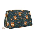 thumbnail image 2 of Easygdp Cute plant fox Leather Makeup Bag Zipper Pouch Travel Cosmetic Organizer for Women and Girls, Make up Bag with Zipper, 2 of 8