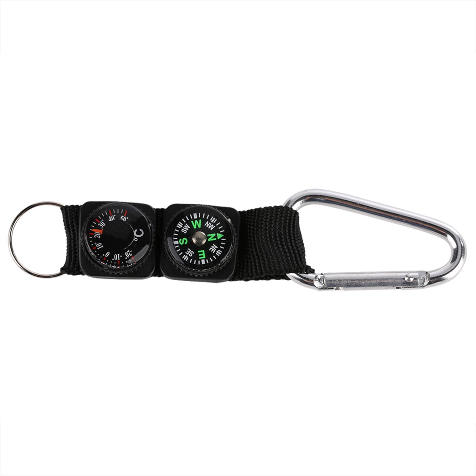 Set De 2 Boussoles Multifonction – Avec Mousqueton Et Thermomètre – Porte-Clés Outdoor – Randonnée Camping Survie
