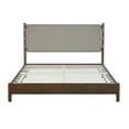 thumbnail image 6 of Christopher Knight Home Queen Upholstered Platform Bed with Solid Wood Frame, Walnut and Light Grey, 6 of 6