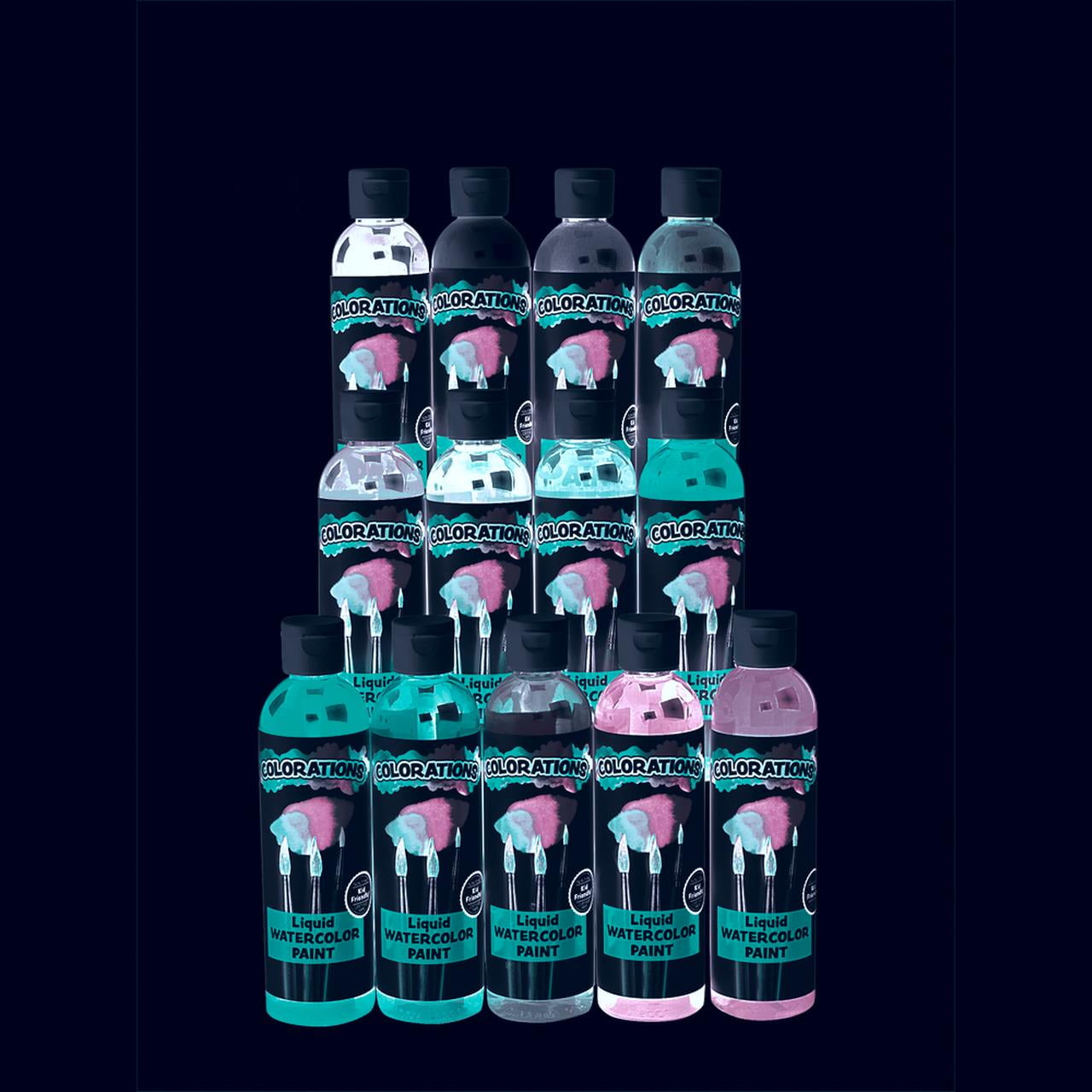 Colorations Liquid Watercolor paints, set of 13, 8oz bottles, NonToxic