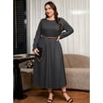 thumbnail image 2 of SHOWMALL Women's Plus Size Long Sleeve Maxi Dress with Pockets - Soft Casual Loose Floral Long Boho Dress, 2 of 7