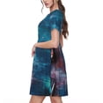 thumbnail image 2 of Easygdp Abstract Colorful Art Supplies para Vestido Transpirable de Mujer, Vestido Suelto de Manga Corta con Pliegues y Bolsillos para el Verano, 2 of 6