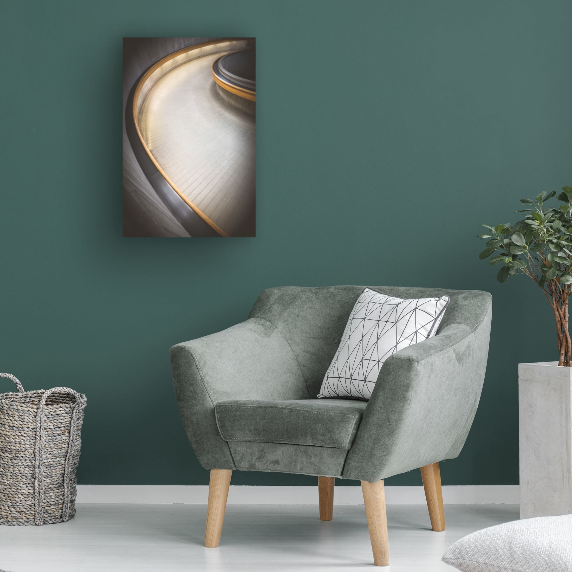 Canvas Wall Art - Richard Huang 'Staircase At Ottawa Train Station' Wall Art for Living Room, Bedroom, or Office D?cor by Trademark Fine Art - 30 x 47 Inches