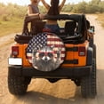 thumbnail image 3 of KAKALAD American Flag Funny Raccoon Red Sunglasses 01 Spare Tire Cover Universal Vehicle Accessories Buckle Car Tools 17”in, 3 of 6