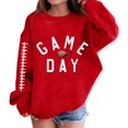 thumbnail image 2 of KAUOD Girls Letter Print Sweatshirt Football Graphic Crewneck Pullover Long Sleeve Sweaters Kids Casual Fashion Top School Hoodies, 2 of 6