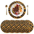thumbnail image 5 of Ryvnso Tiger Print Background Round Plate Mats Dining Table Placemat Set of 4 for Holiday Decoration, 5 of 7