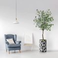 thumbnail image 2 of Artificial Tree in Modern Geometric Pattern Planter, Fake Eucalyptus Silk Tree for Indoor and Outdoor Home Decoration - 57" Overall Tall (Plant Pot Plus Tree), 2 of 5