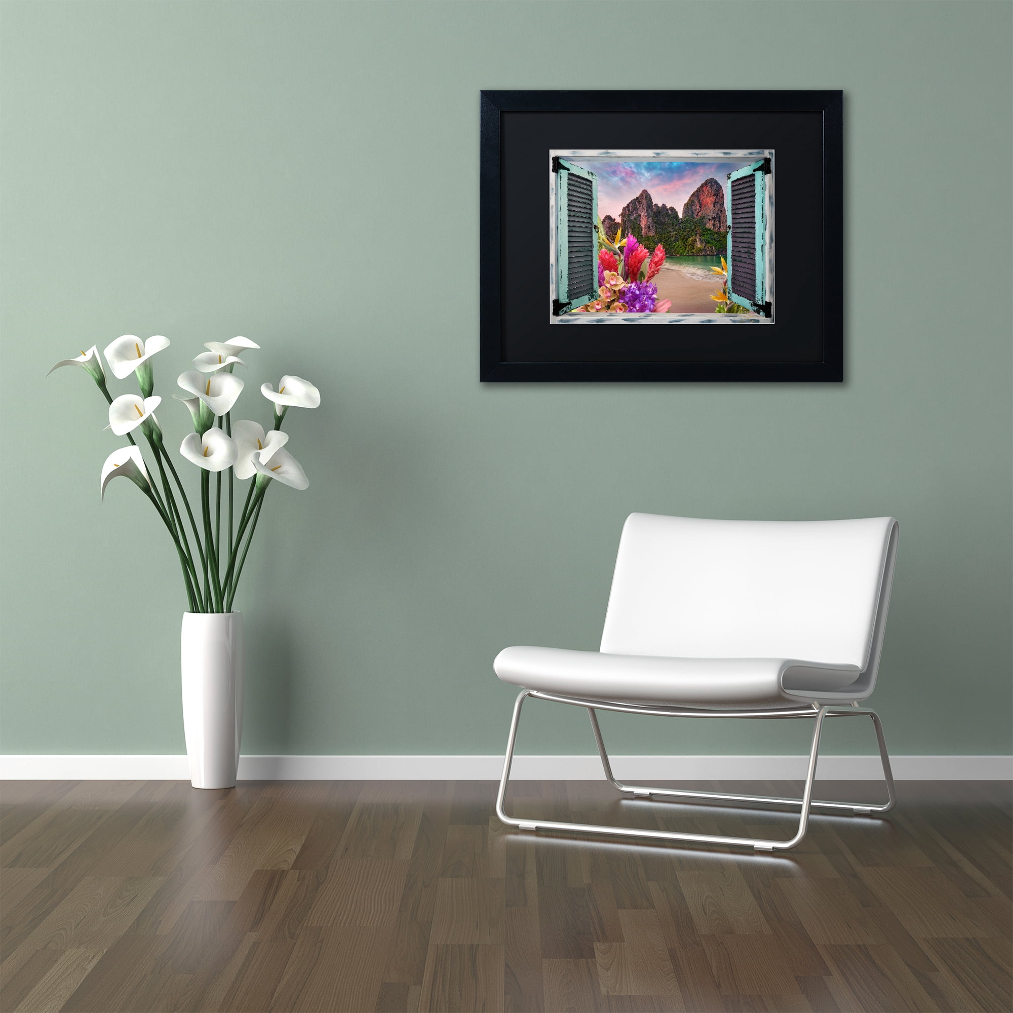 Leo Kelly 'Window to Paradise VI' Matted Framed Art