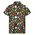 thumbnail image 2 of Camisa con estampado de vegetales creativos para hombre, ropa con estampado 3D, camisas hawaianas de verano, blusas de manga corta con botones y solapa suelta, blusa Aloha, 2 of 5