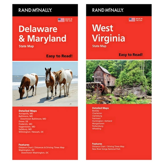 Rand McNally State Maps: Delaware/Maryland and West Virginia (2 Maps)