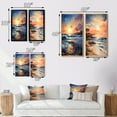 thumbnail image 4 of Designart "Beach Sunlit Waves painting" Coastal Beach Sand Framed Wall Art Set Of 2 - Blue Beach Gallery Wall Frame Set For Home Decor, 4 of 7