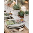 thumbnail image 5 of Watercolor Flowers Cloth Napkins Set of 8 Reusable Dinner Napkins, Spring Floral Sage Green Stripes Check Cocktail Napkin Washable Table Napkins for Wedding/Holiday Party/Baby Shower 20"x20", 5 of 7