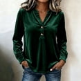 thumbnail image 2 of Ruimatai Womens Long Sleeve Henley Blouses Velvet Loose Dressy Casual Shirts, 2 of 6