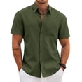 thumbnail image 6 of COOFANDY Men' Button Down Short Sleeve Shirt Casual Cotton Summer Beach Wedding Linen Shirts with Pocket, 6 of 6