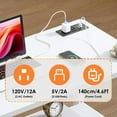 thumbnail image 2 of Soges Bureau d'Ordinateur Réglable en Hauteur de 31,5 Pouces avec Station de Recharge, Table d'Appoint Réglable Bureau Mobile pour Portable avec 2 Étagères de Rangement, Bureau Réglable sur Roulettes pour Bureau à Domicile, Sofa, Lit, Blanc, 2 of 9