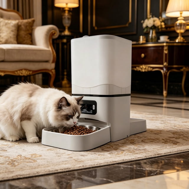 6L Double Bowl Smart Pet Feeder For Dogs Cats Automatic Food Dispenser With Timer Part Control Double Food Trays For Multi Pet Feeding App Remote Control Voice